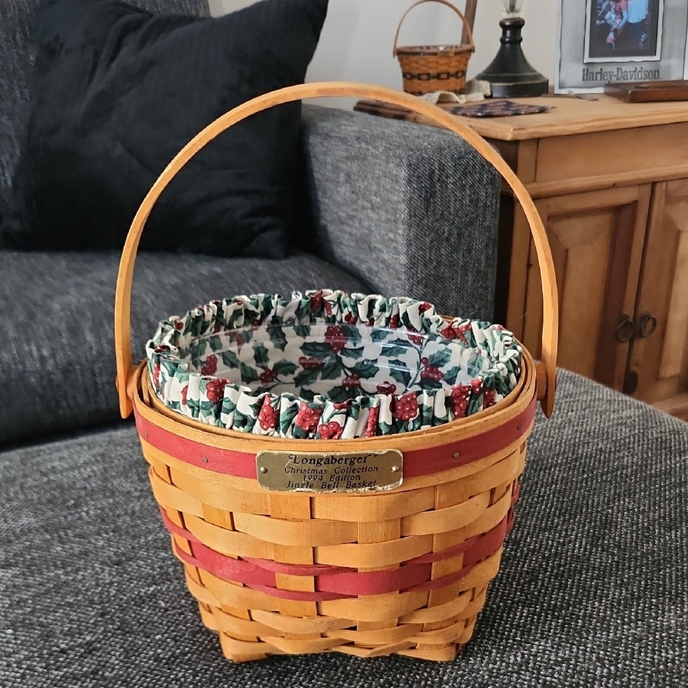 Longaberger Basket with Red and Tan Accents